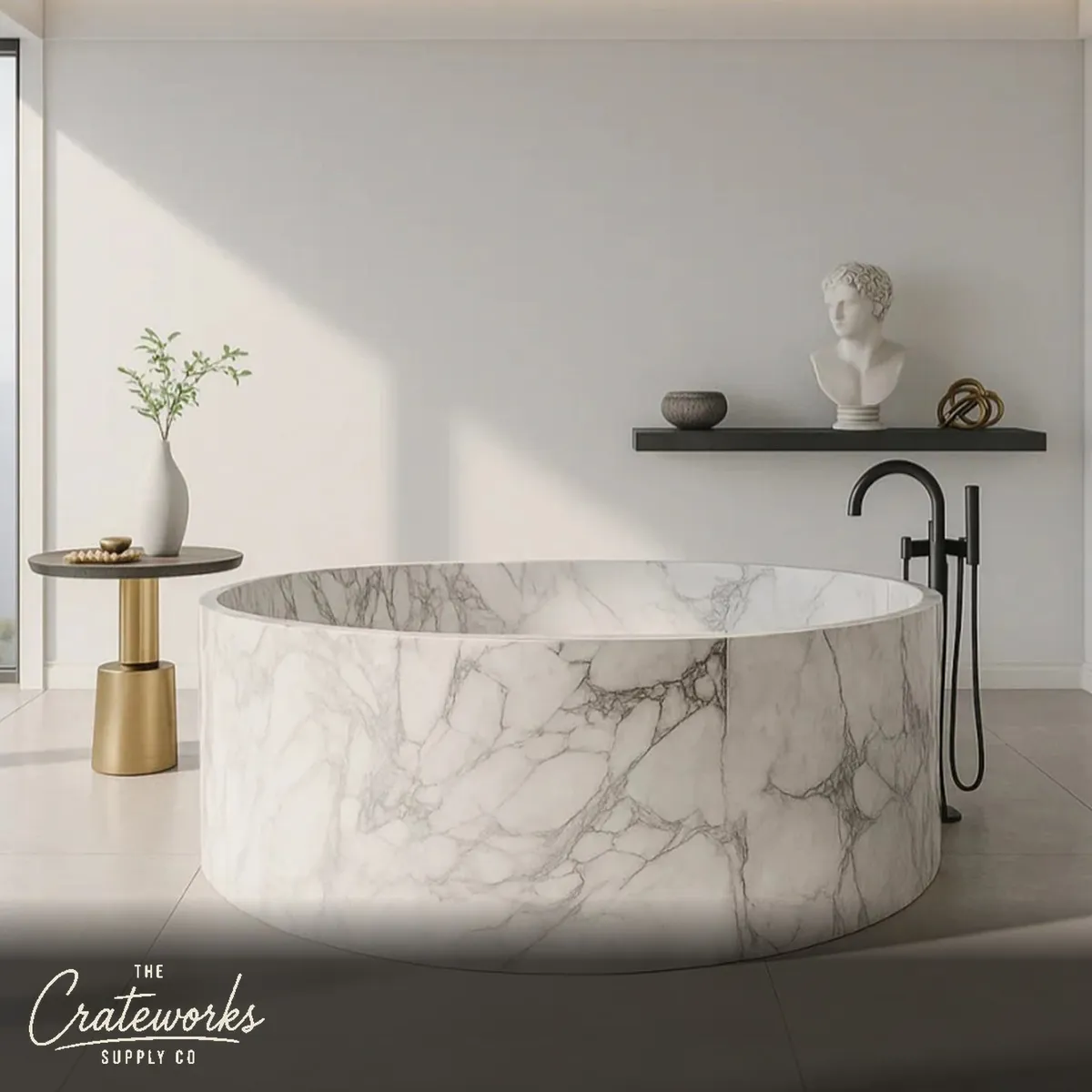 Stone soaking tub customized by
