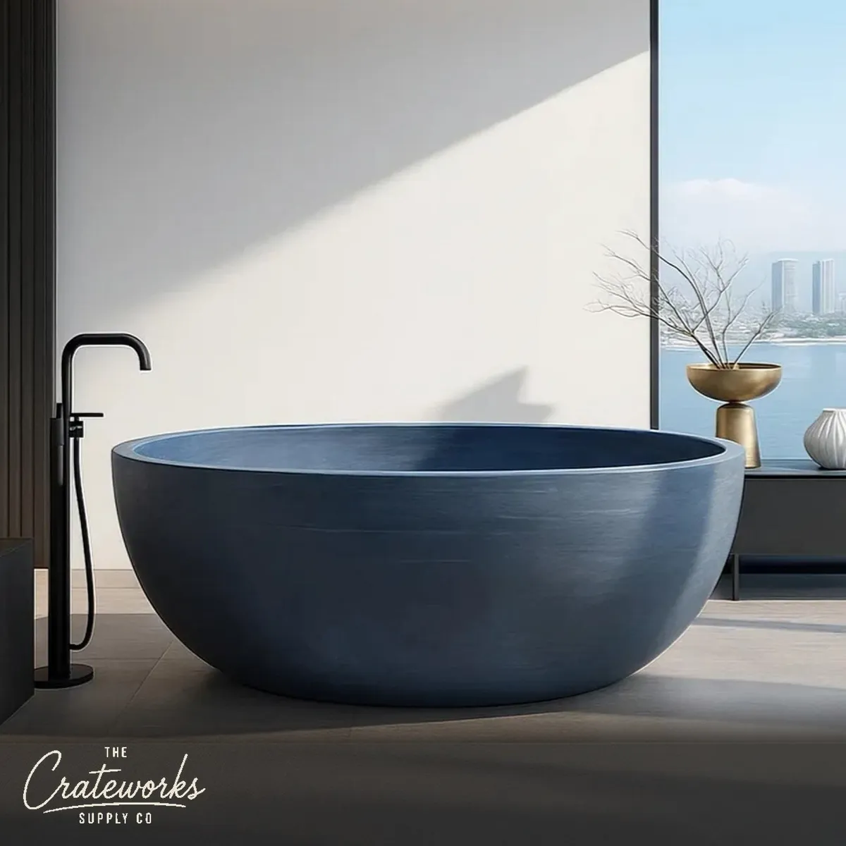 Stone bathtub made of Black Limestone