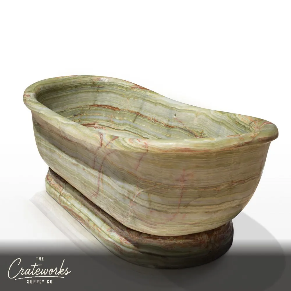 Green Onyx Bathtub – Hand-Carved luxury tub by
