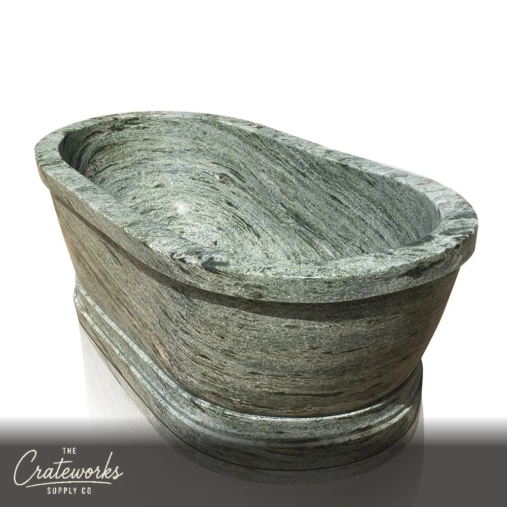 marble freestanding bathtub green marble with rolled edge, now available at a discount