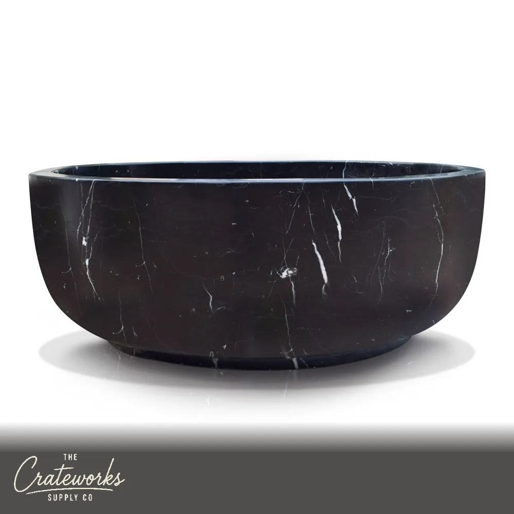 Black Stone tub in Japanese soaking tub style customization round modern tub