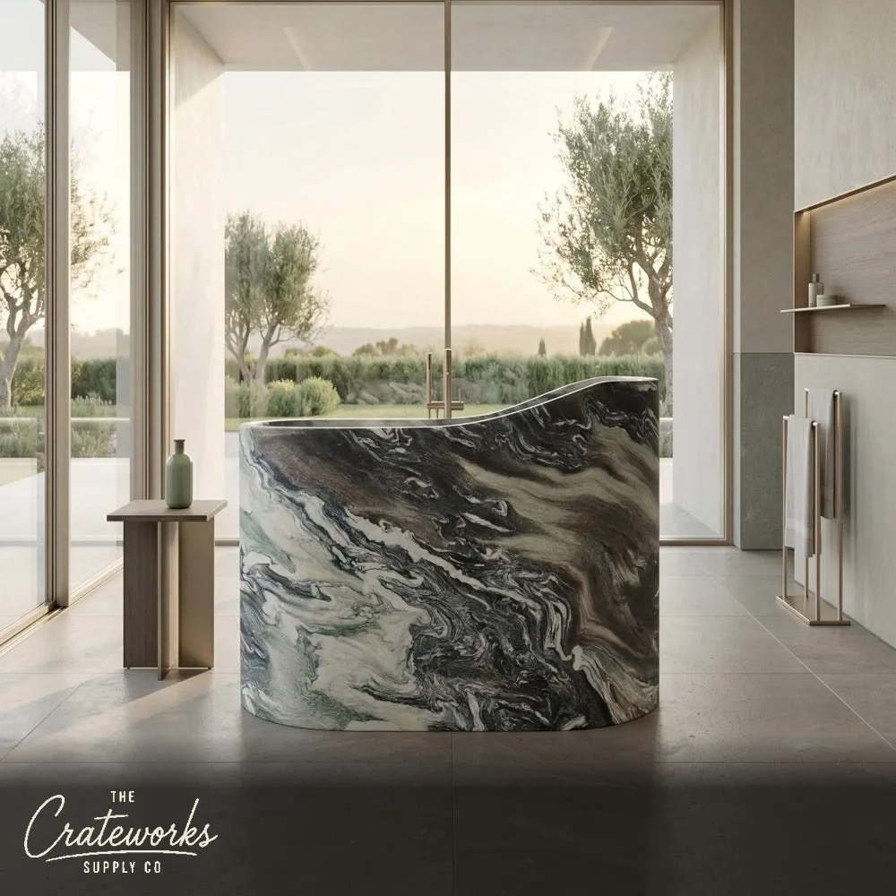 Rosso Luana Polished Marble Bathtub