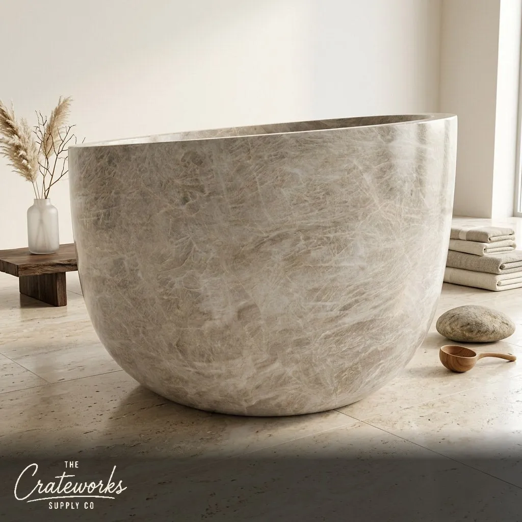 Taj Mahal Marble Bathtub — Polished Luxury