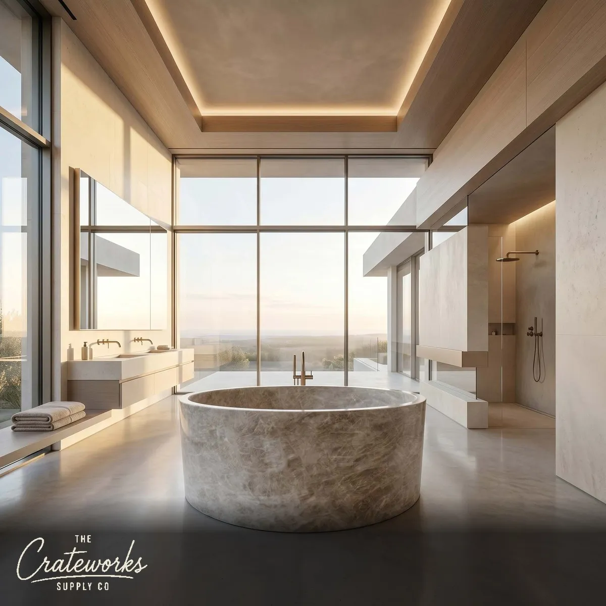 Taj Mahal Marble Freestanding Soaking Tub - Polished Luxury Bathtub