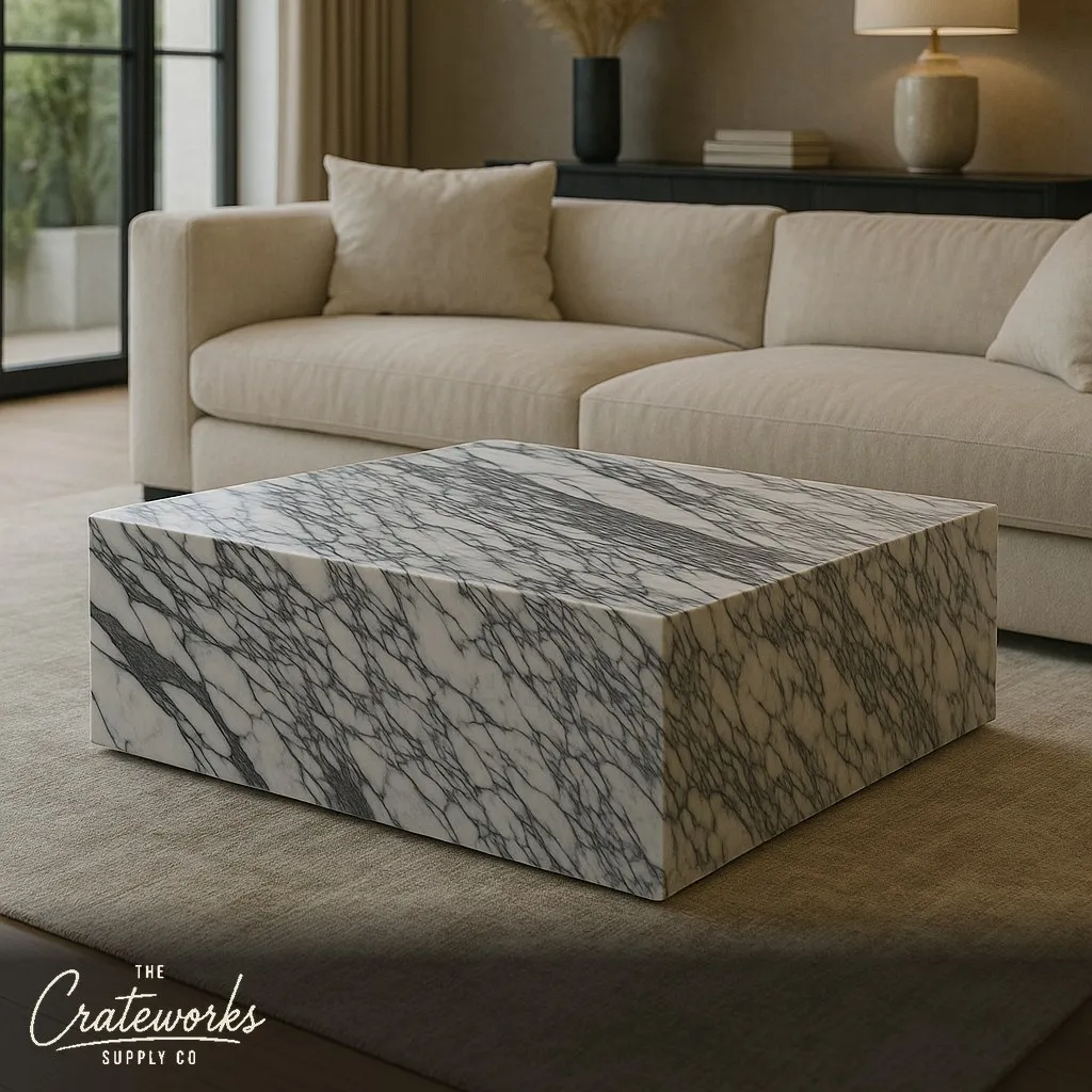 Rectangular Marble Coffee Table Calacatta