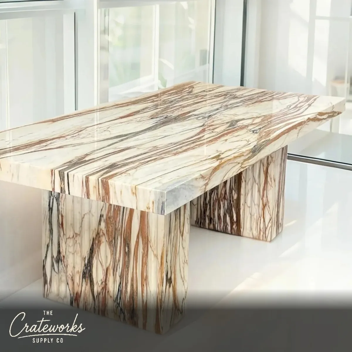 Marble Table For 8 Calacatta Gold In Stock For Sale