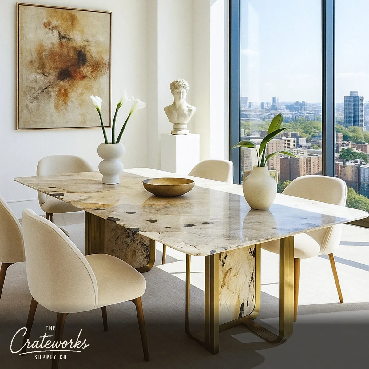 Square Large Marble Table by Luxury Pandora