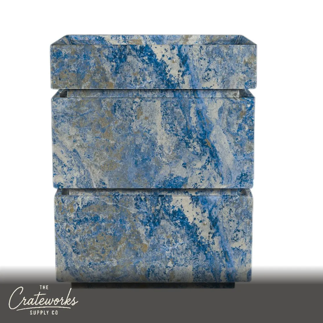 Light Blue Marble Vanity Unit 35.34"Tall