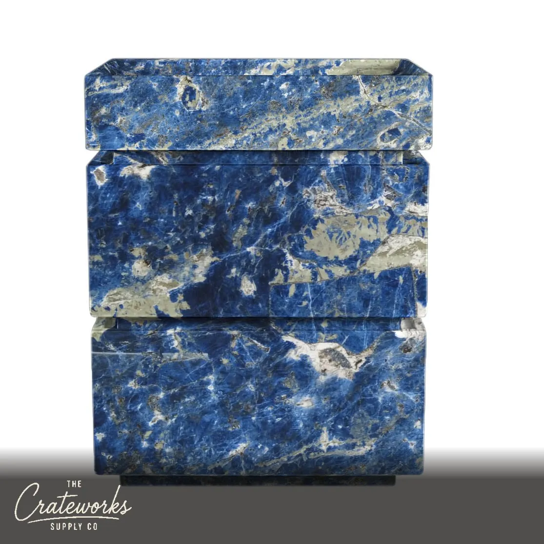 Dark Blue Marble Vanity Unit 35.34" Tall