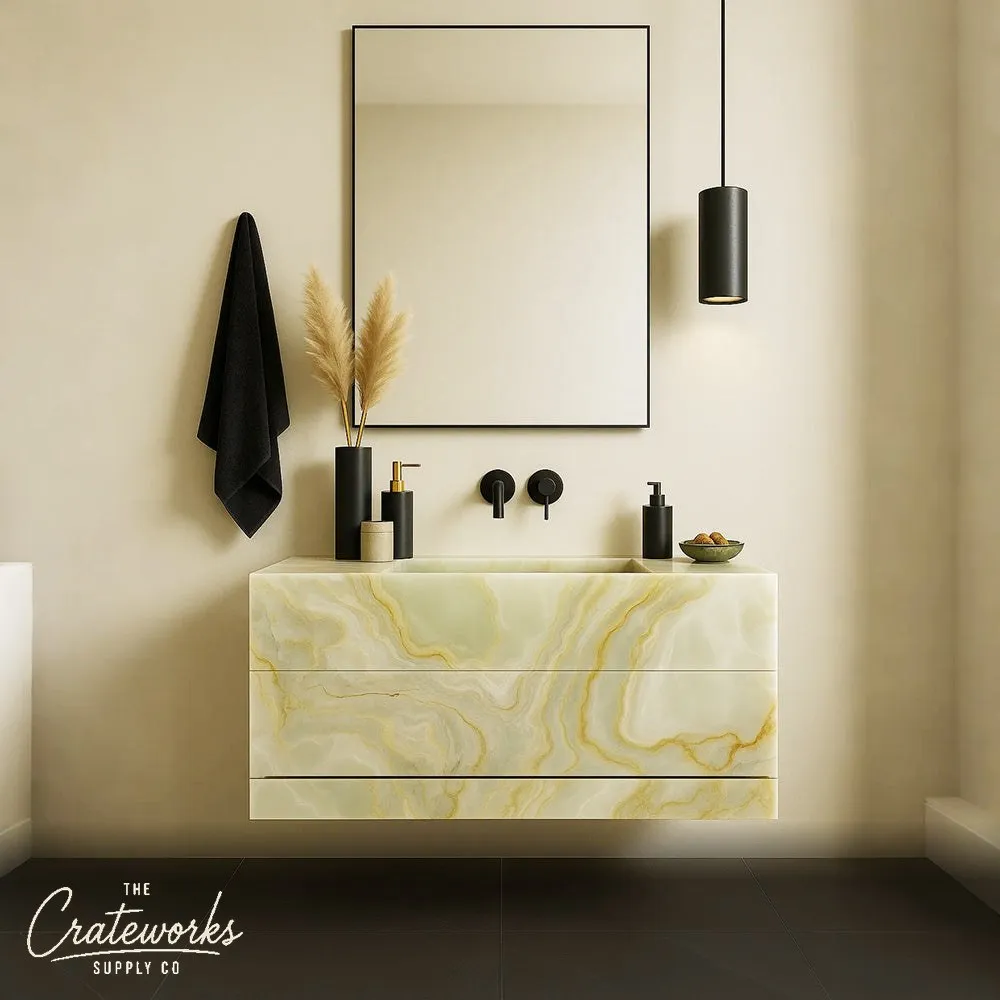 Unique Marble vanity with drawer