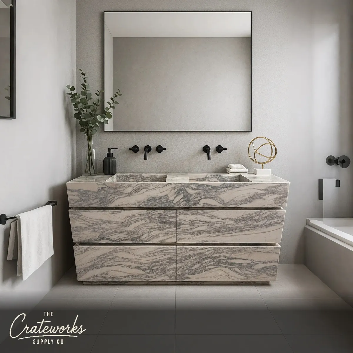 Unique Marble Vanity Double Sink Italy Bulgari Marble