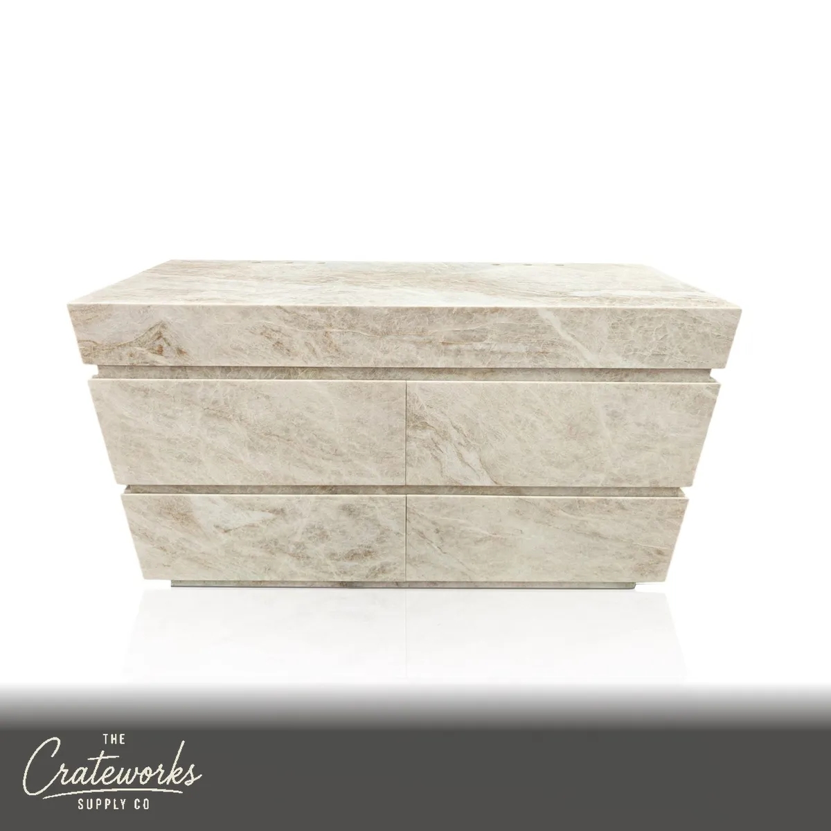 Taj Mahal Marble Vanity Unit 33.46" Tall