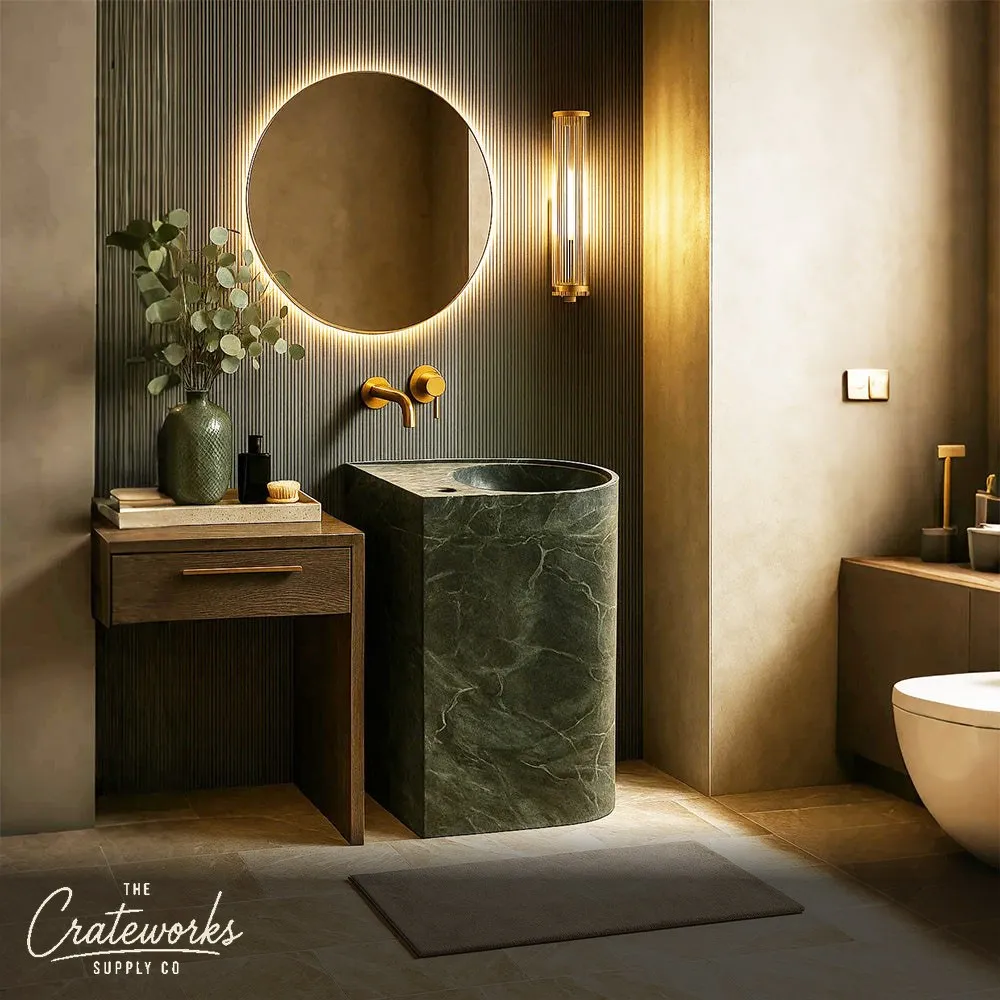 Marble Vanity Top with Sink from Verde Alpi Marble