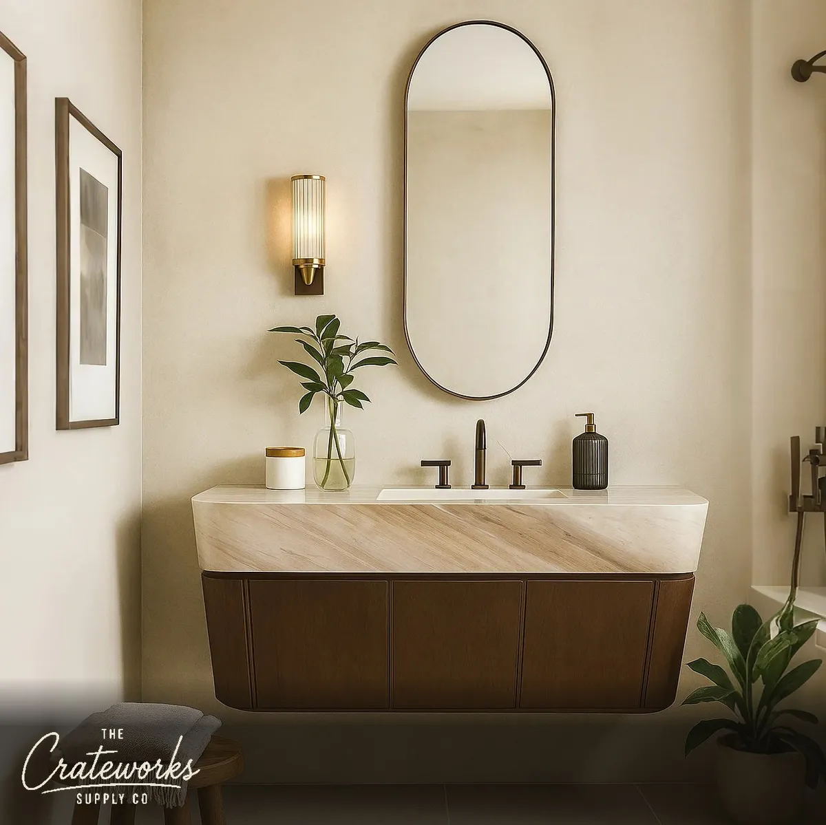 Marble bathroom vanity double sink