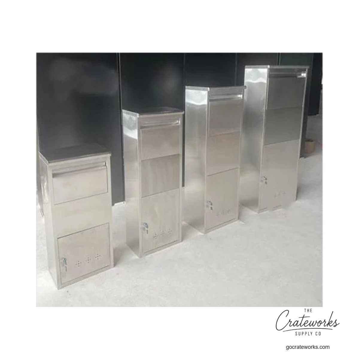 Brushed Stainless Parcel Tower, Size Range
