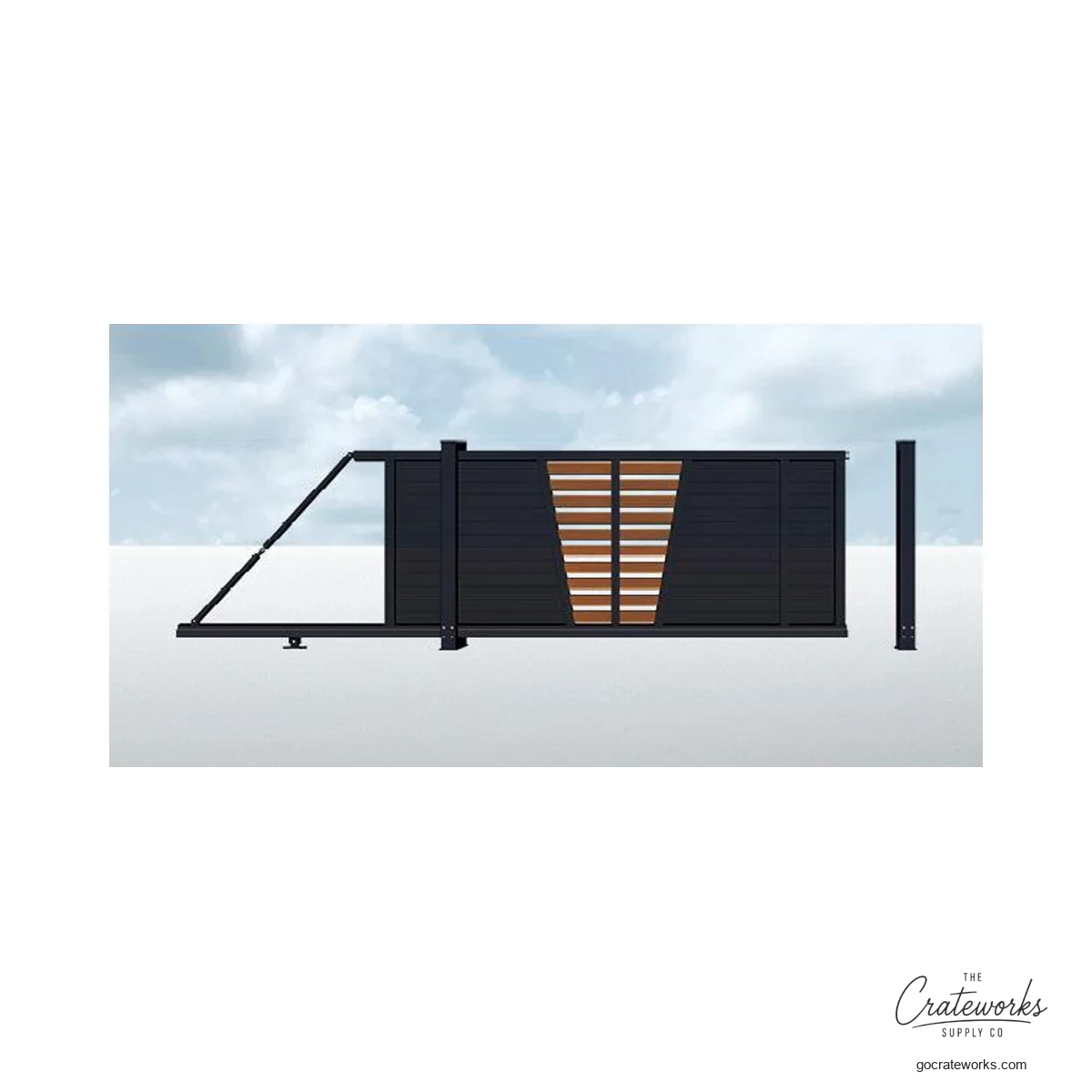 Aluminum Cantilever Sliding Gate with Wood-Look V Insert