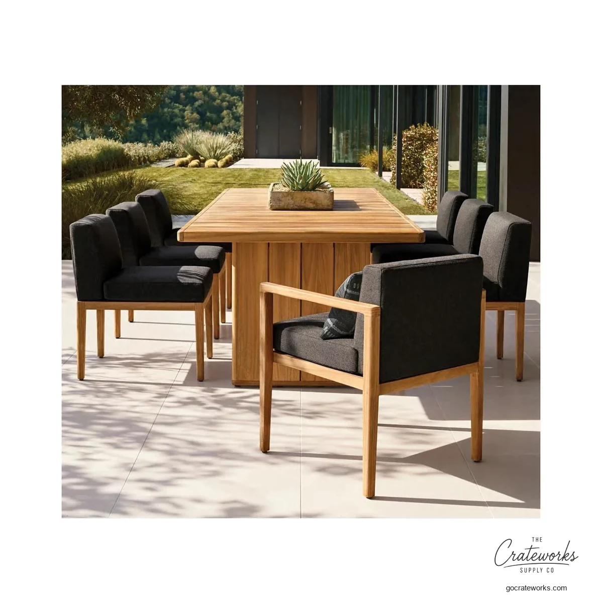 Grove Teak Outdoor Dining Set No. 13