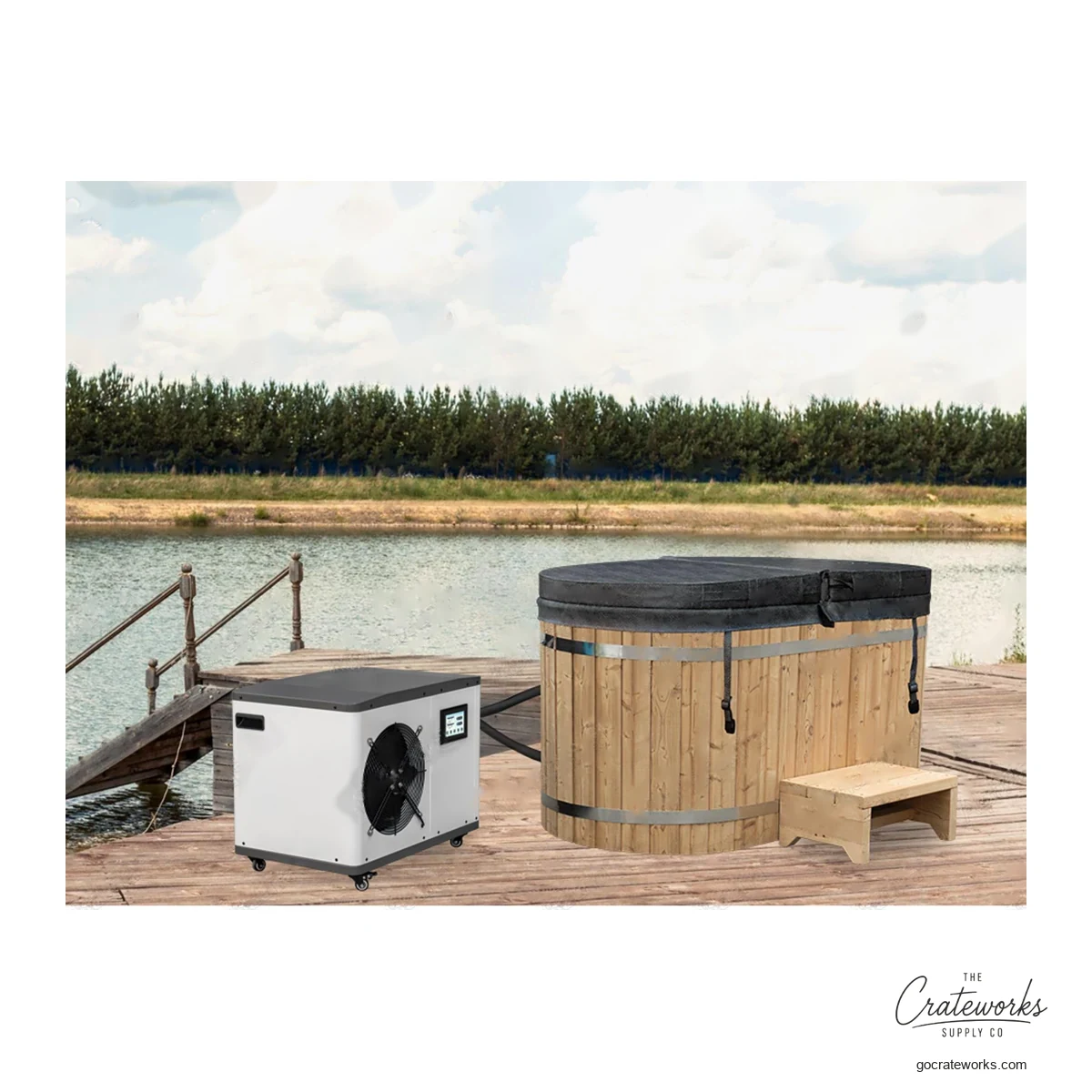 Cedar Cold Plunge Tub with LED Accent