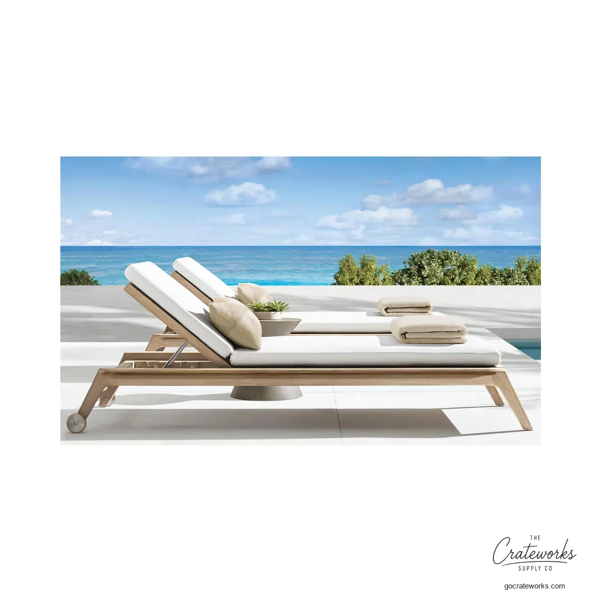 Jetty Teak Outdoor Chaise Lounger No. 8
