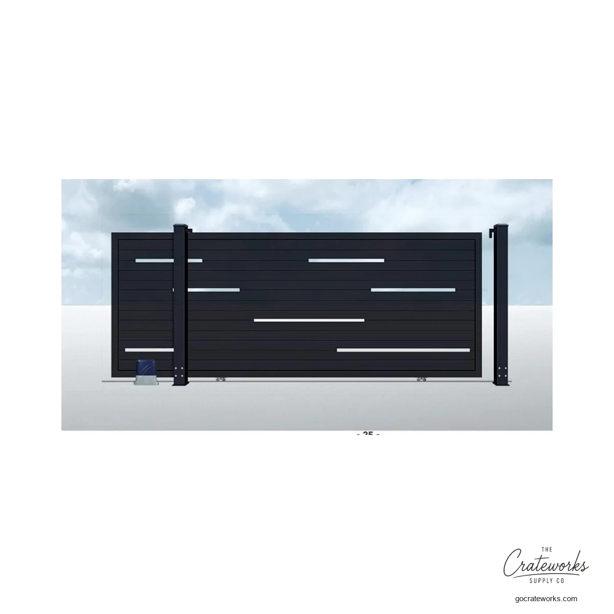 Aluminum Track-Sliding Gate with Scattered Bar Accent