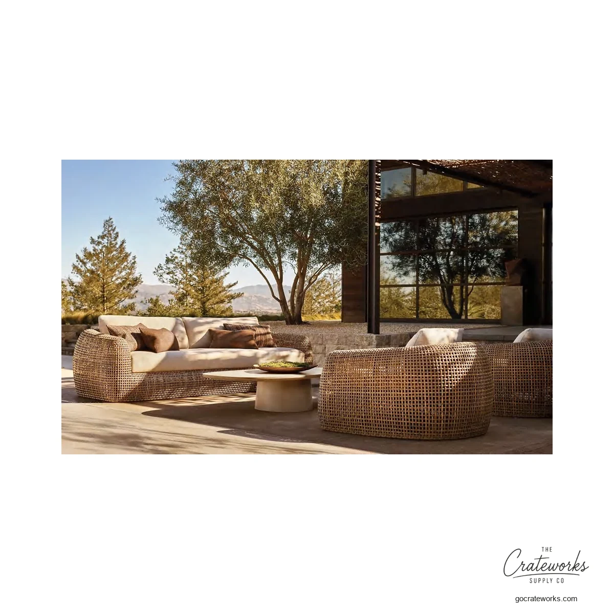 Lagoon Rattan-Weave Aluminum Outdoor Sofa Set