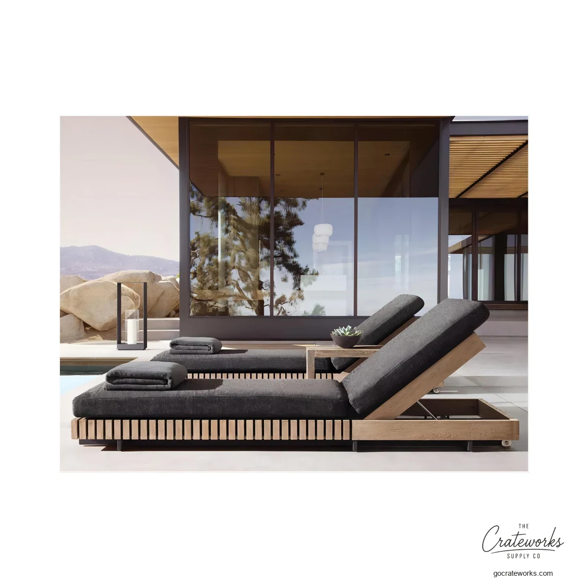 Mesa Teak Outdoor Chaise Lounger No. 10