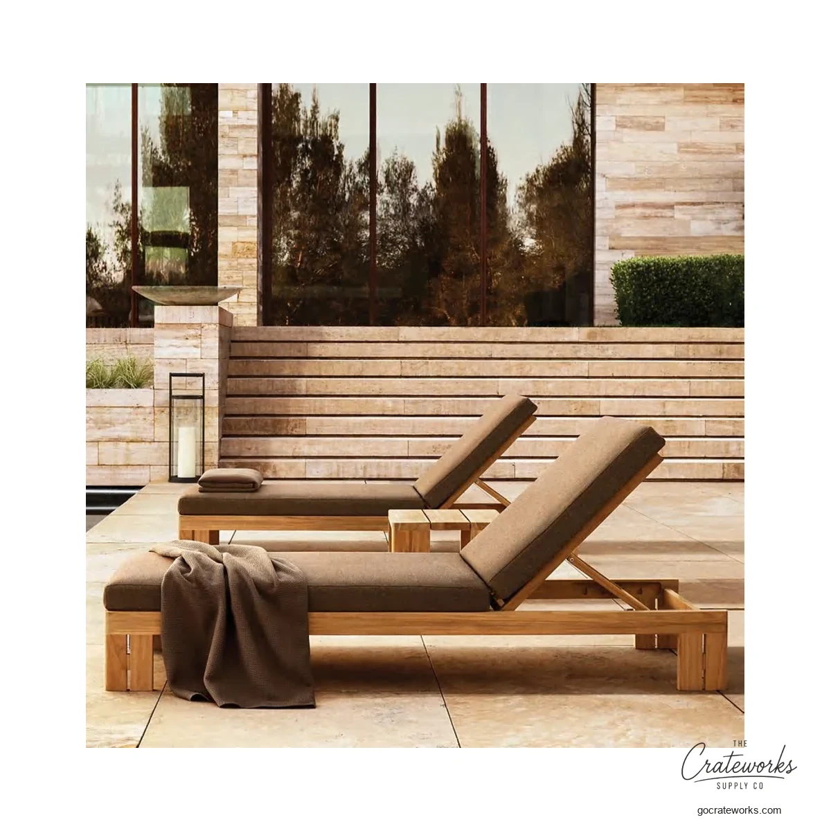 Reef Teak Outdoor Chaise Lounger No. 6