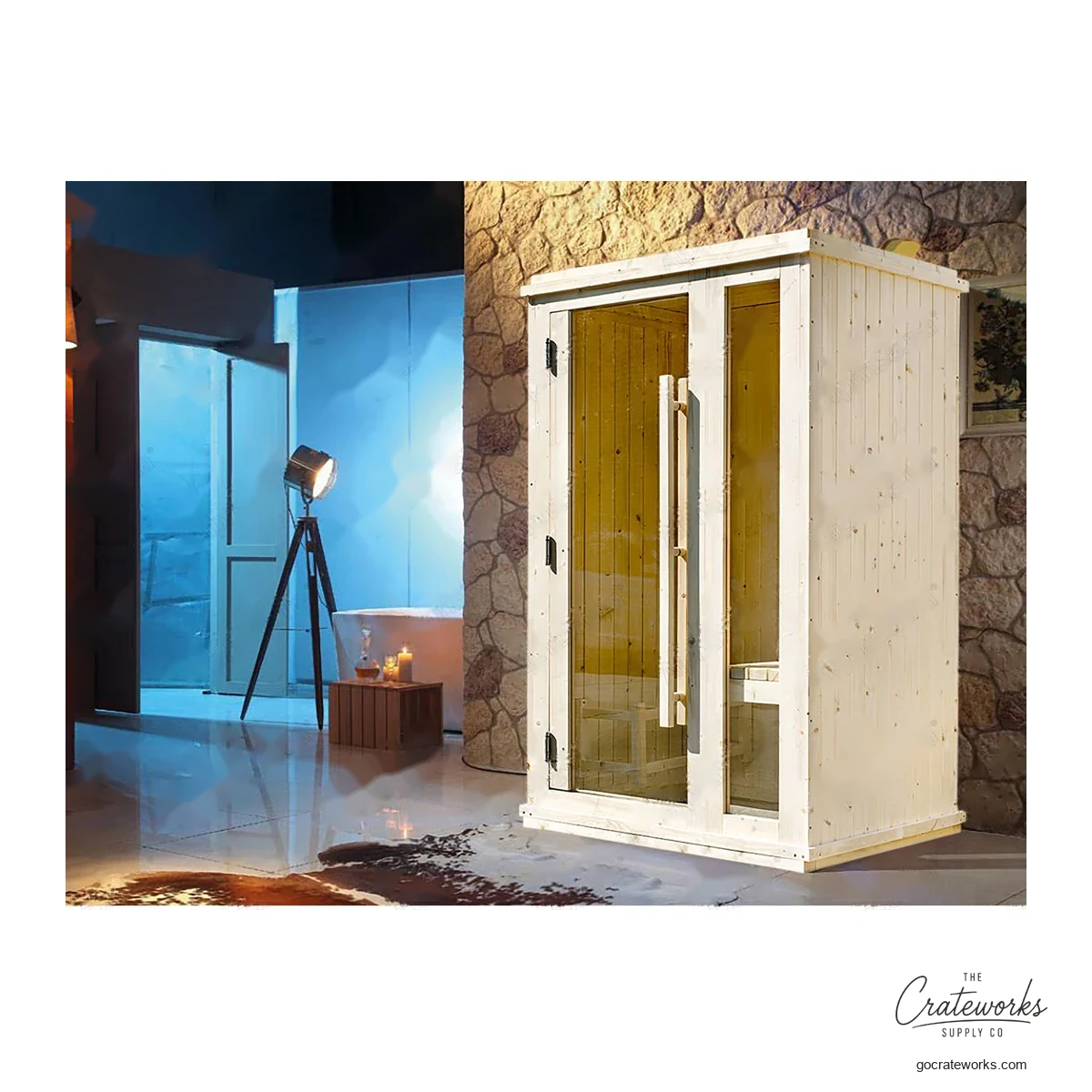 Single-Person Solid-Wood Sauna Room