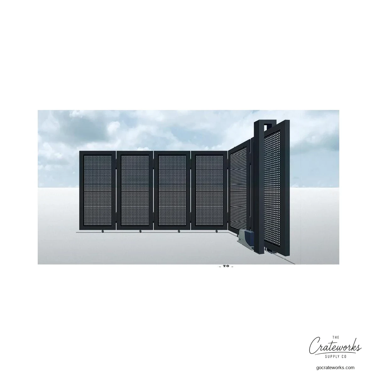 Aluminum Turning Sliding Gate with Mesh Panels