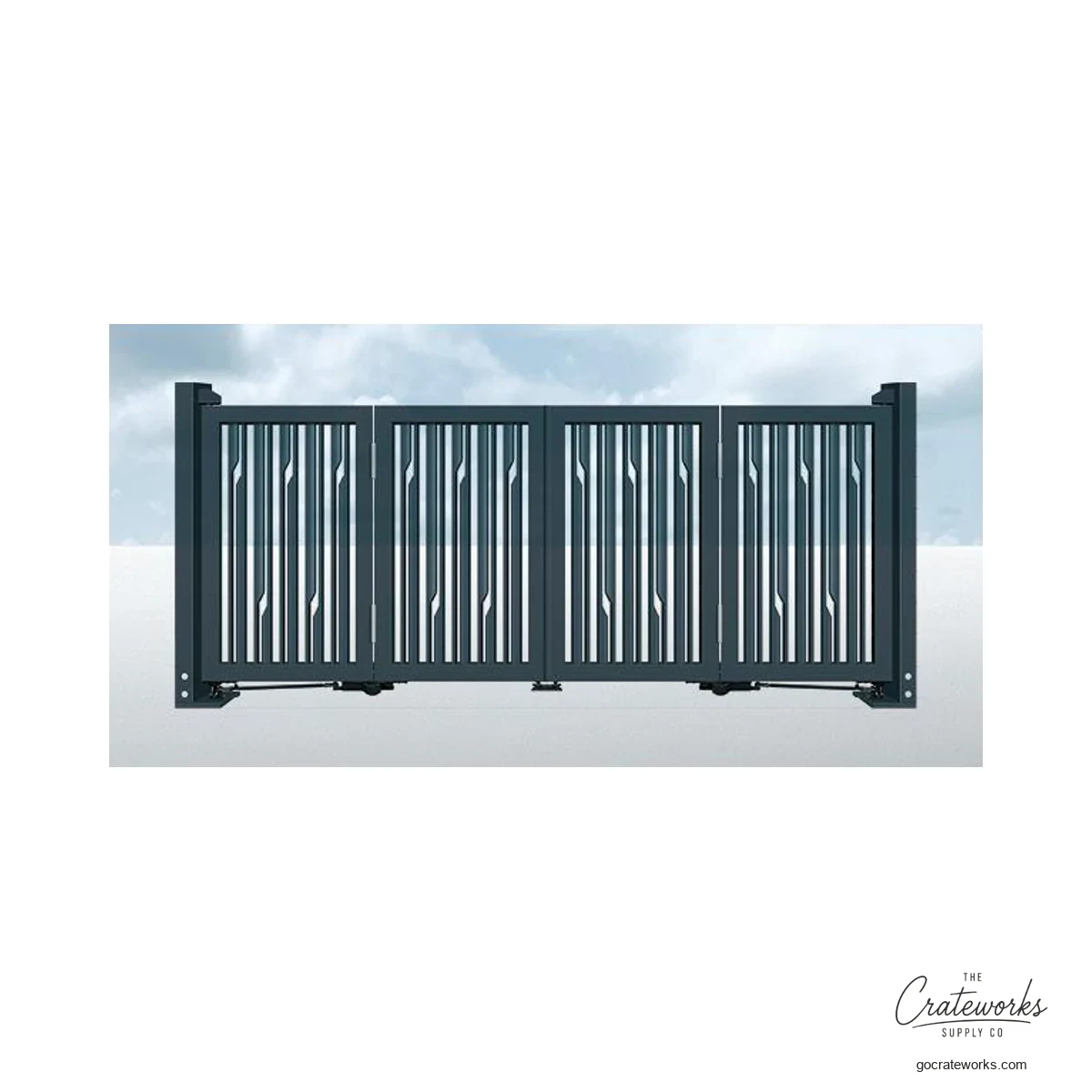 Aluminum Folding Gate with Twist-Picket Accent, 4-Leaf