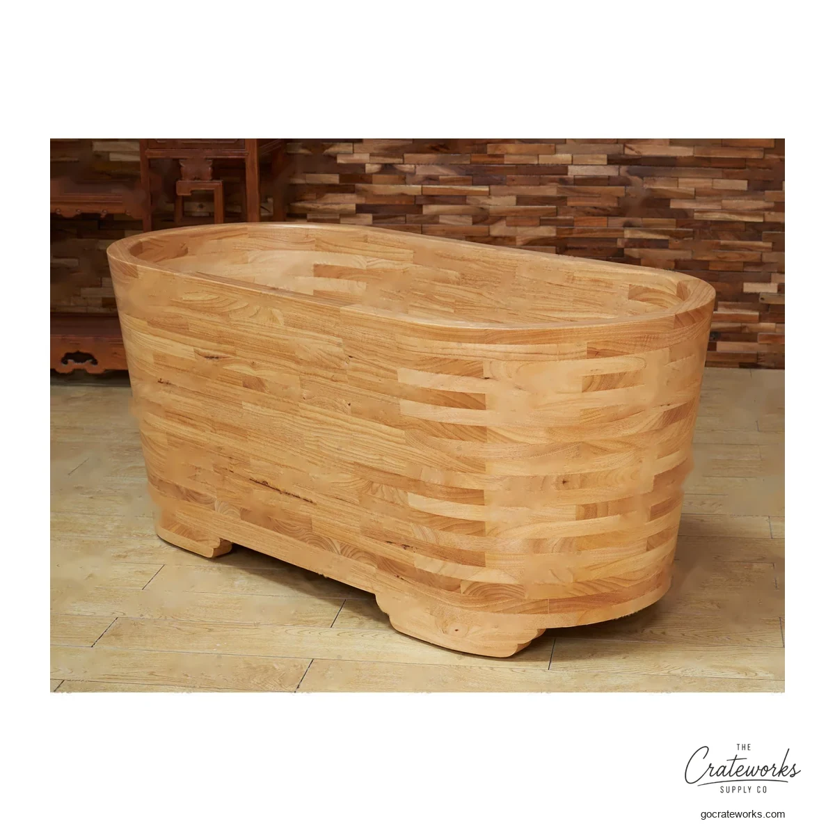 Oval Freestanding Wood Bath Tub