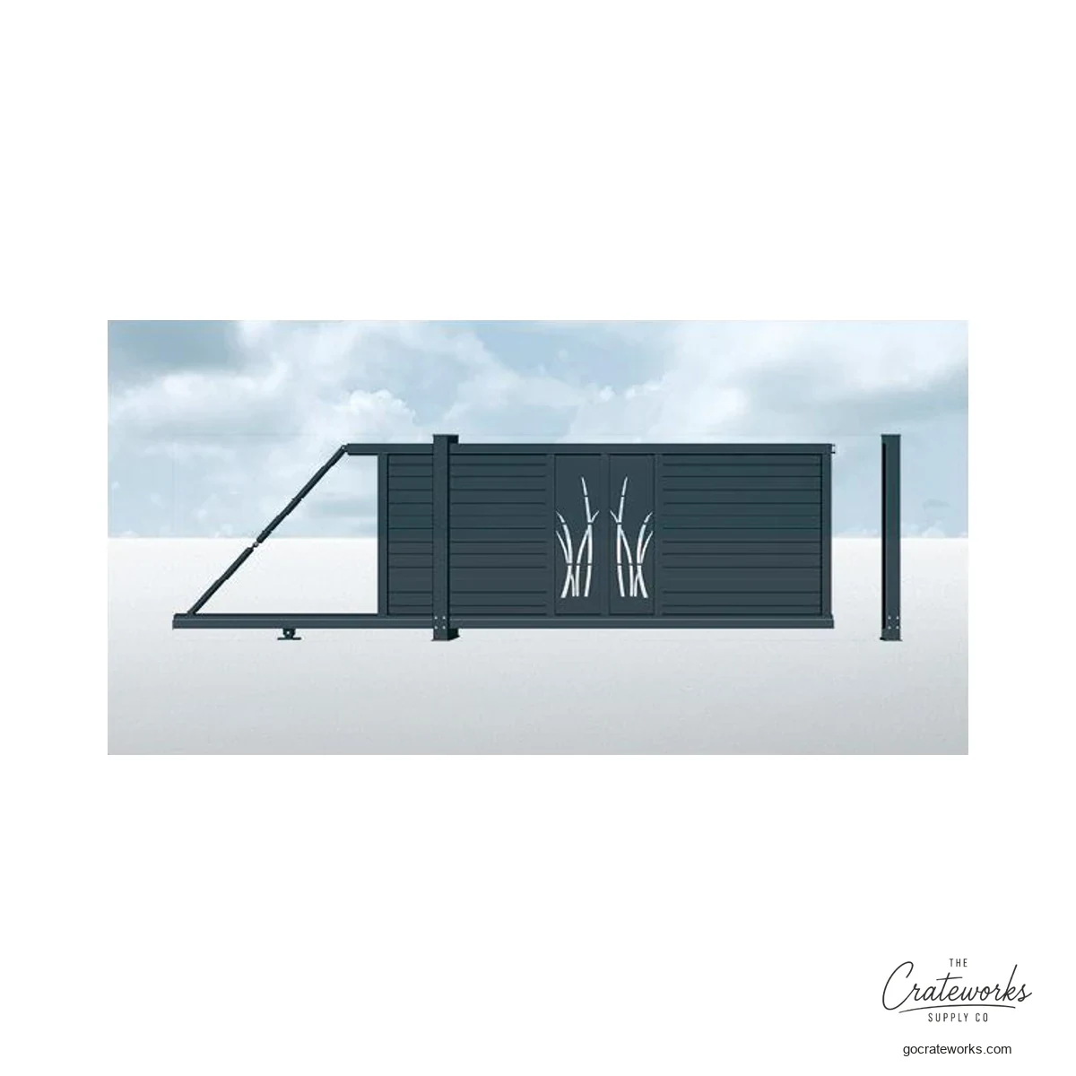 Aluminum Cantilever Sliding Gate with Reed Cutout