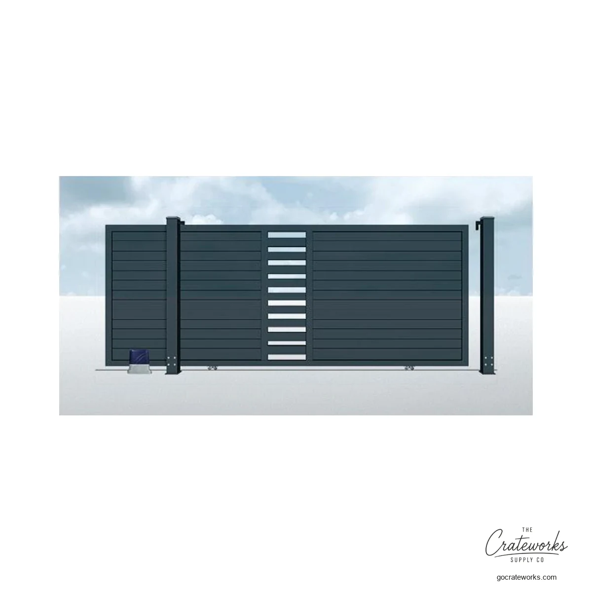 Aluminum Track-Sliding Gate with Short Dash Accent