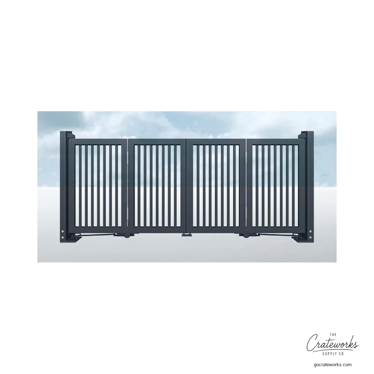 Aluminum Folding Gate with Slot Cutout, 4-Leaf