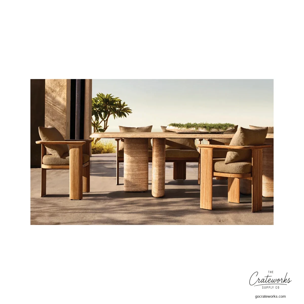 Ridge Teak Outdoor Dining Set No. 15