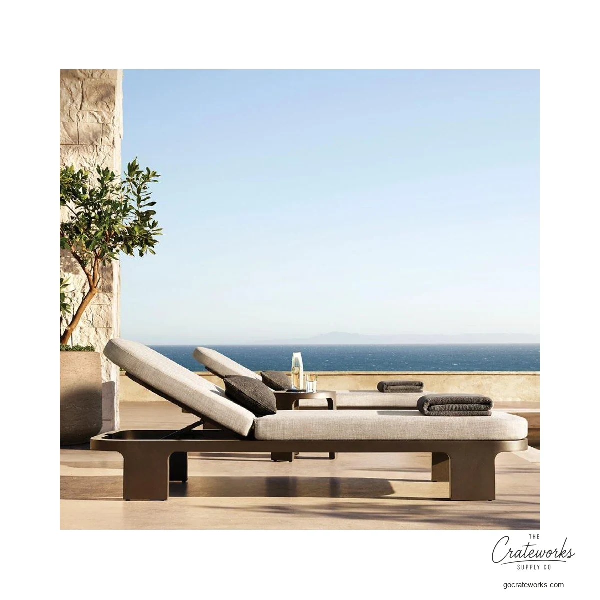 Tidepool Aluminum Outdoor Chaise Lounger