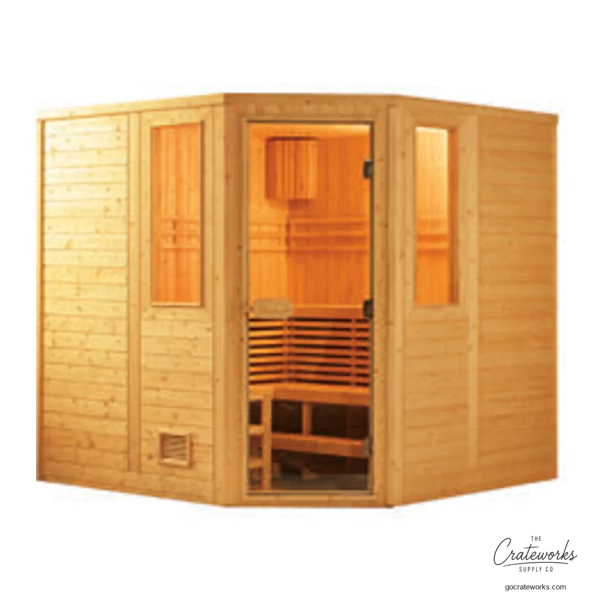 Finland wood Sauna Room, 2000x2000x (square window trim)
