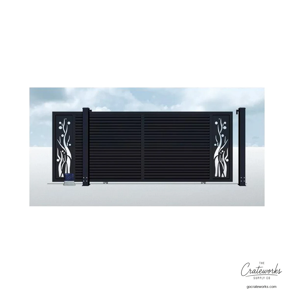 Aluminum Track-Sliding Gate with Vine Cutout