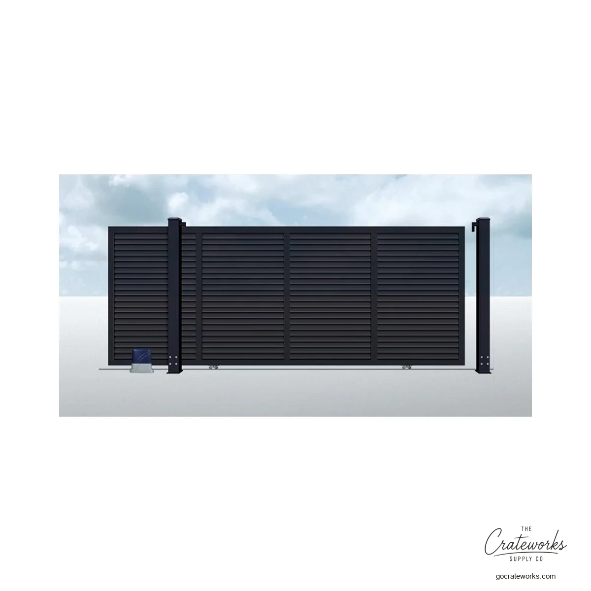 Aluminum Wide Louvered Track-Sliding Gate