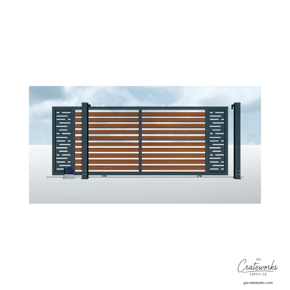 Wood-Look Track-Sliding Gate, Full Width