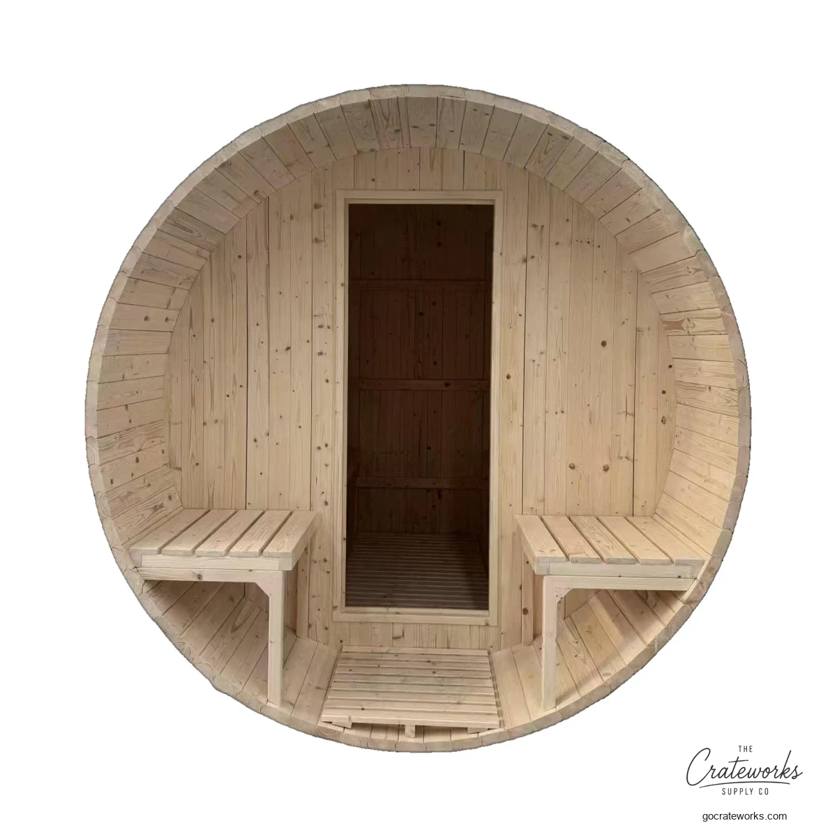 Outdoor Barrel Sauna, 2 to 6 Person, Compact