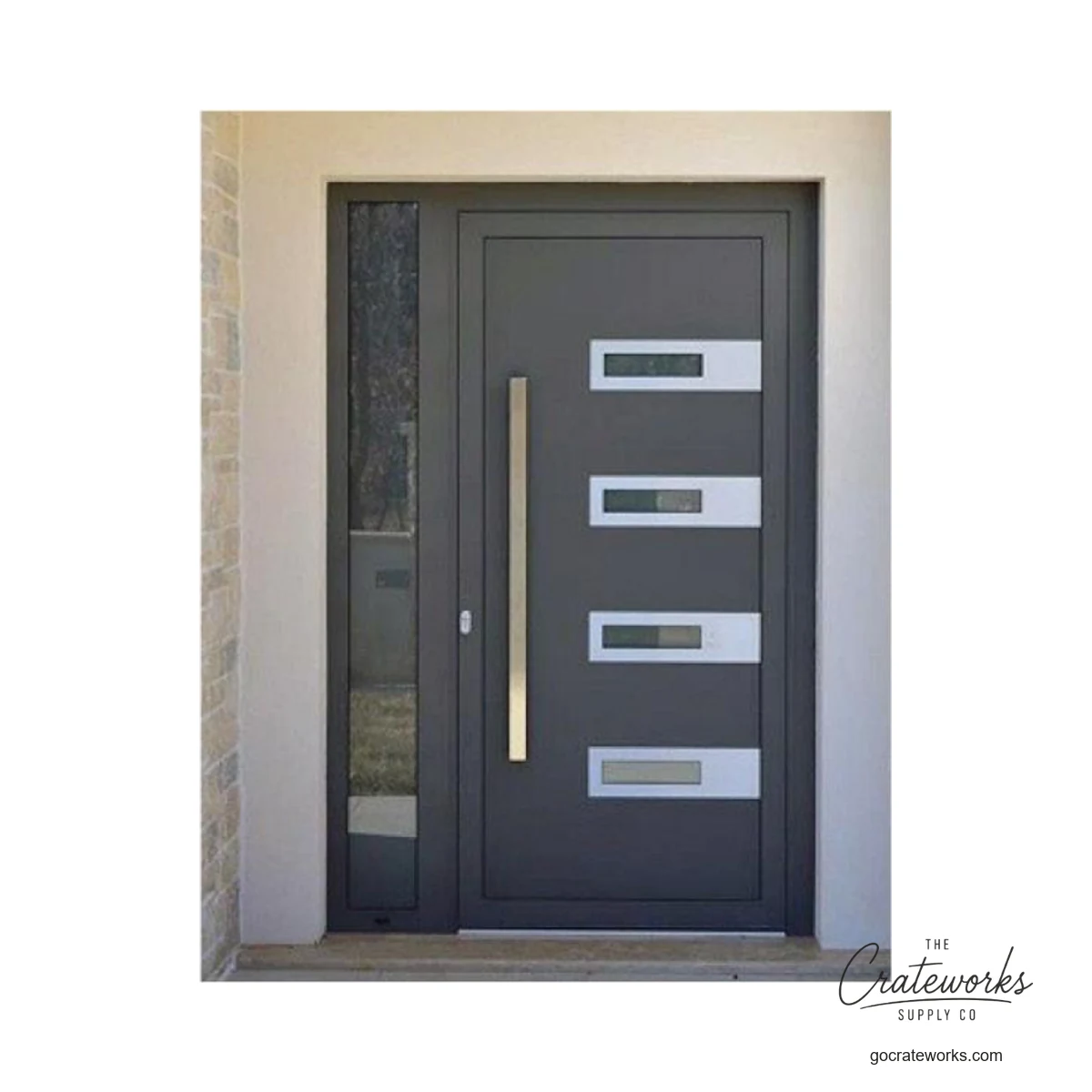 Banded Glass Entry Door