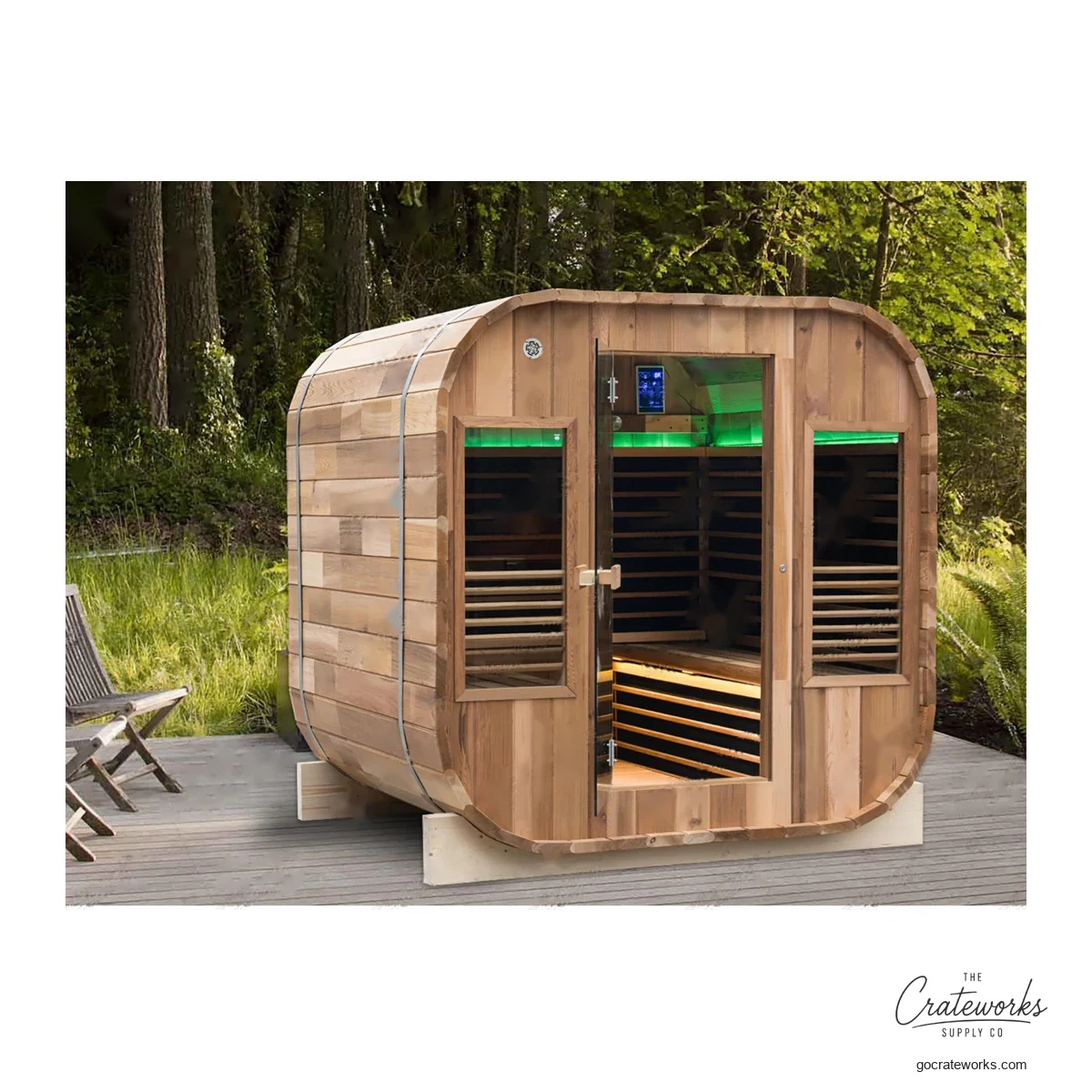 Round Infrared Sauna Room, Color Lamp Plate