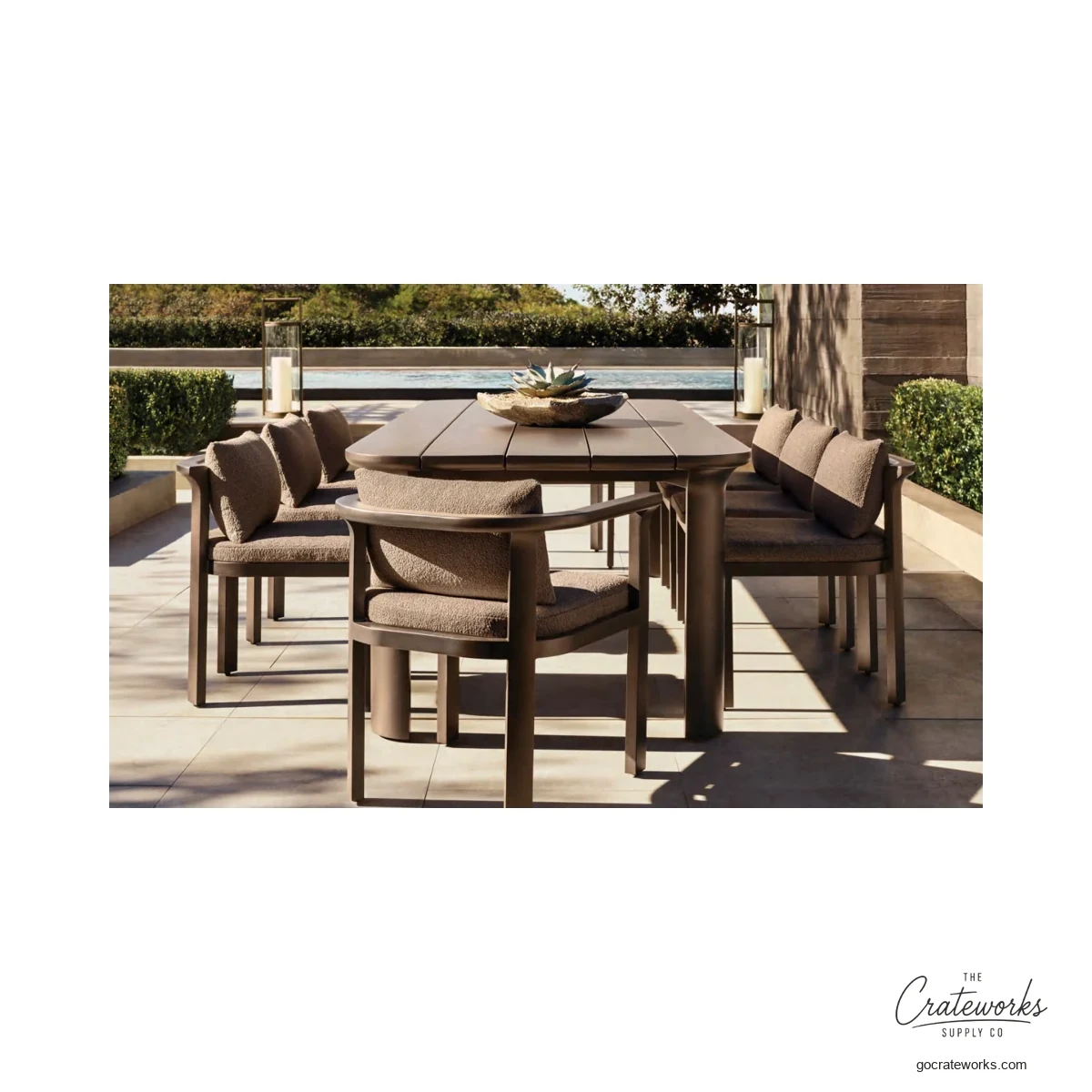 Cape Aluminum Outdoor Dining Set No. 14