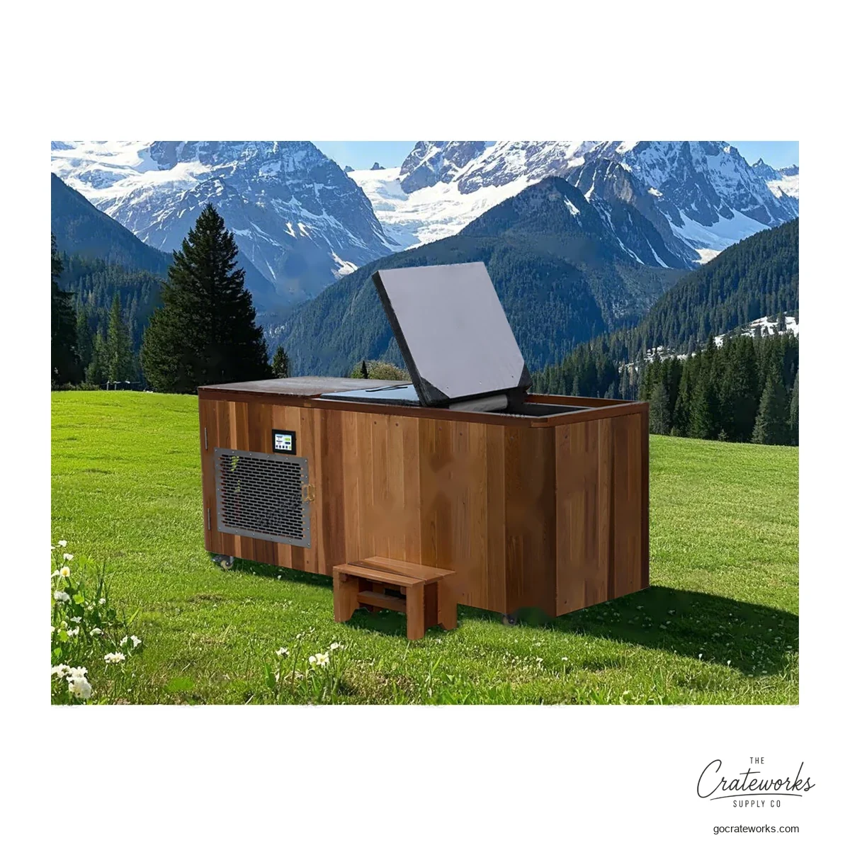 Cedar Cold Plunge Tub with Corner Bench