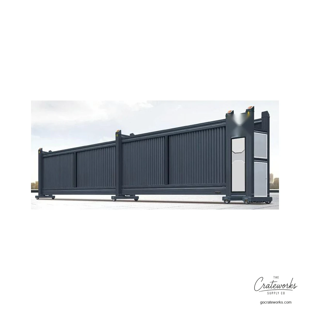 Aluminum Telescopic Slide Gate, Ribbed Panel