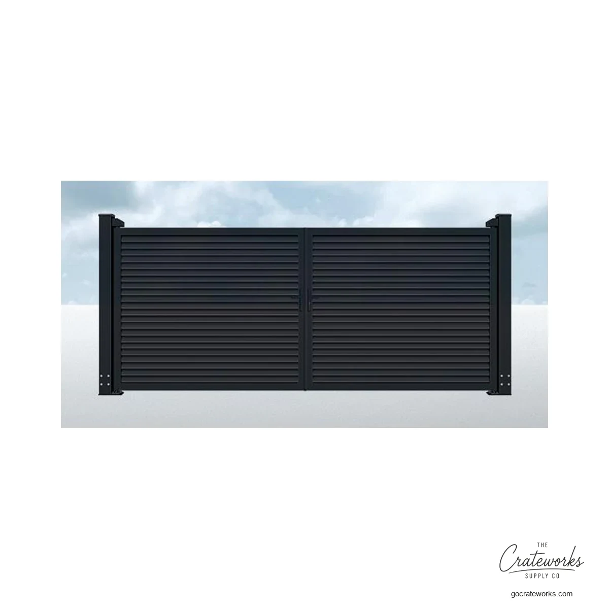 Aluminum Wide-Louver Double-Swing Gate