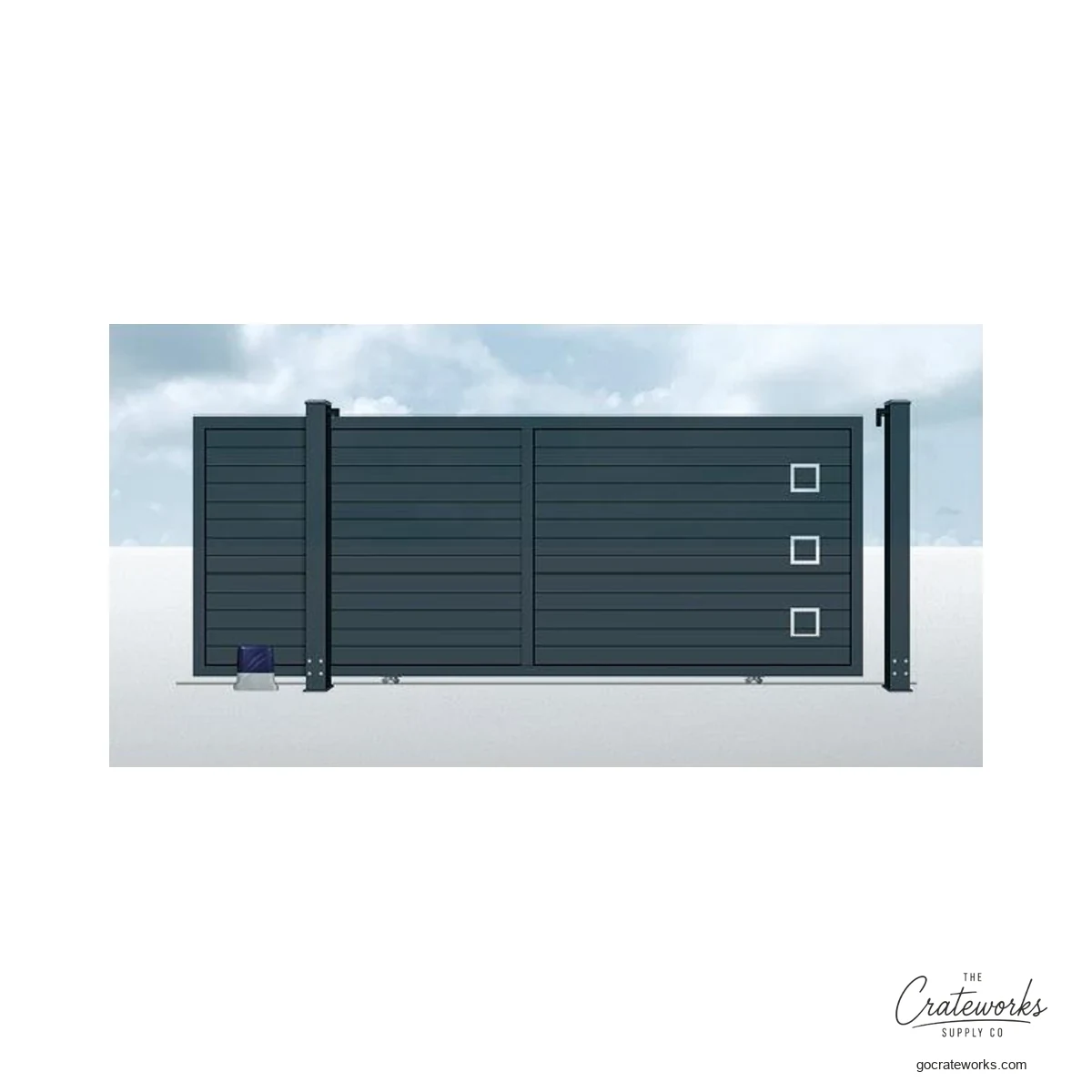 Aluminum Track-Sliding Gate with Porthole Cutouts