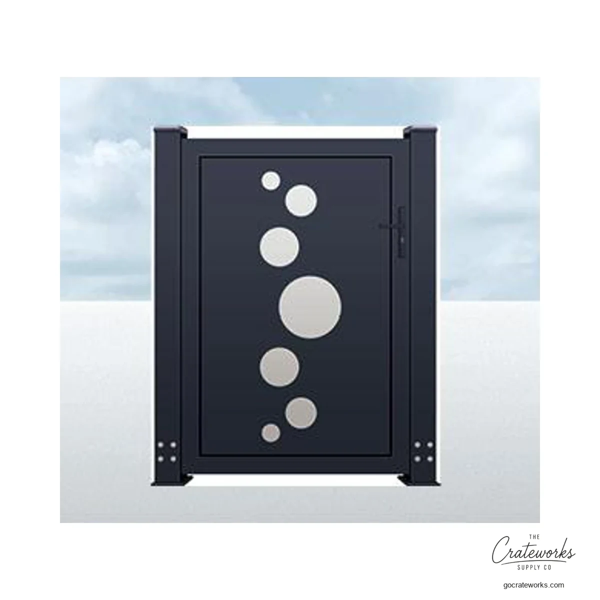 Aluminum Pedestrian Gate with Bubble Cutout