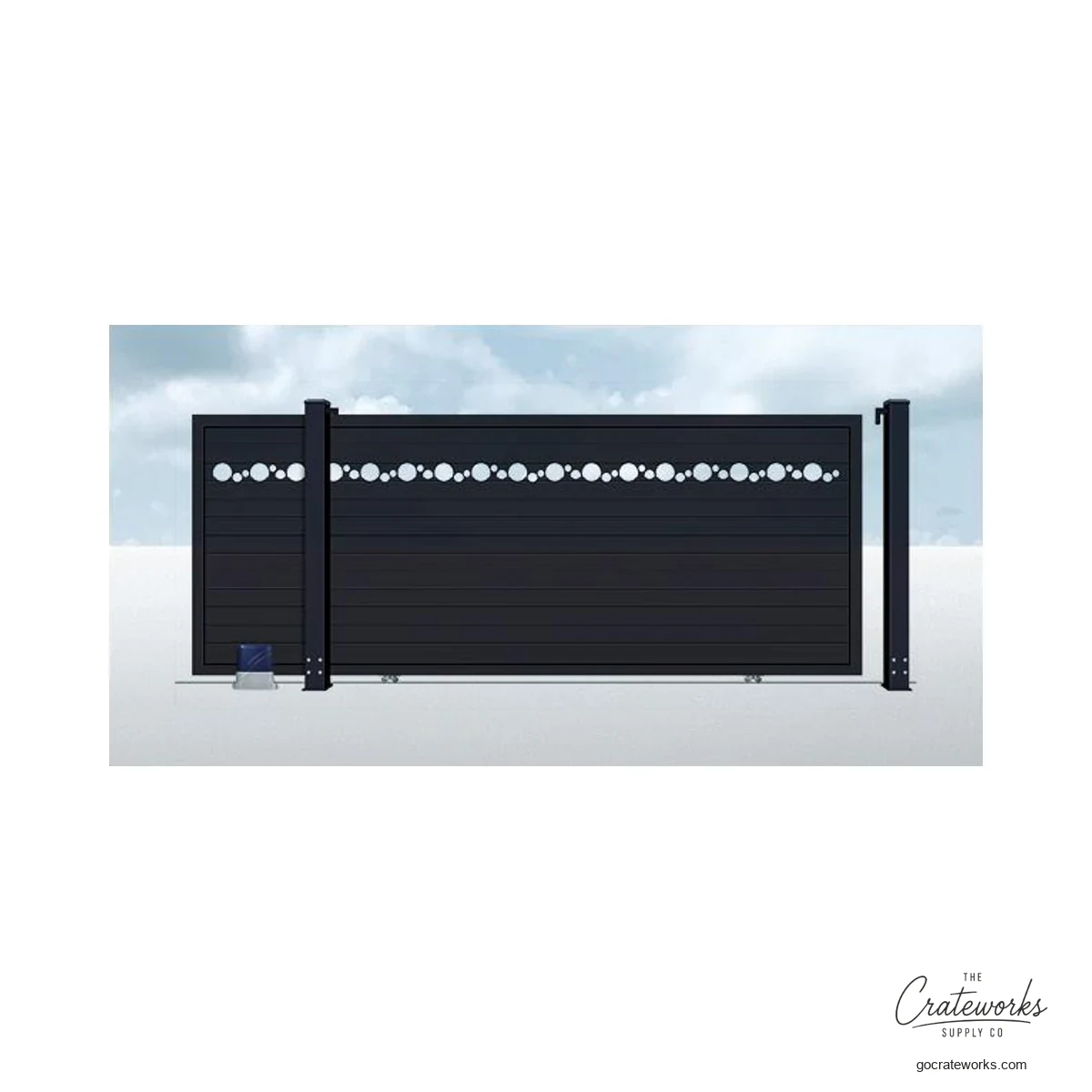 Aluminum Track-Sliding Gate with Circle Band Cutout
